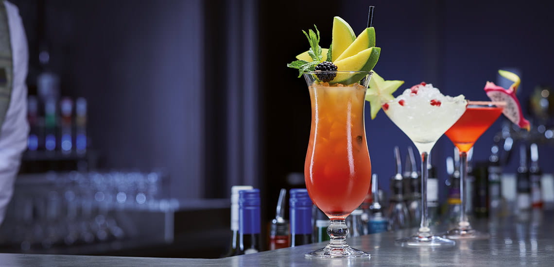 Cocktails in the North Cape bar aboard Spirit of Adventure